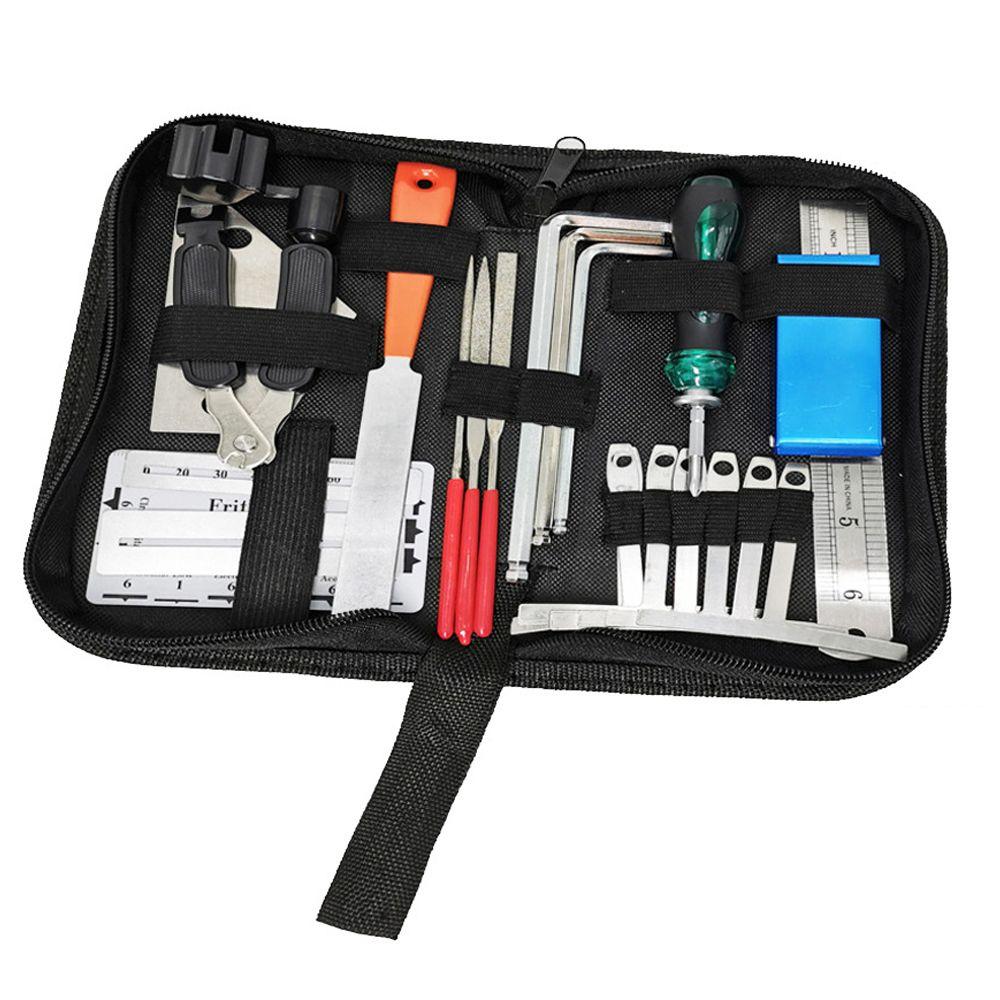 Leveling Action Ruler Tuning Wrench Maintenance Tools Organizer Bag Repairing Set Guitar Tools Kits