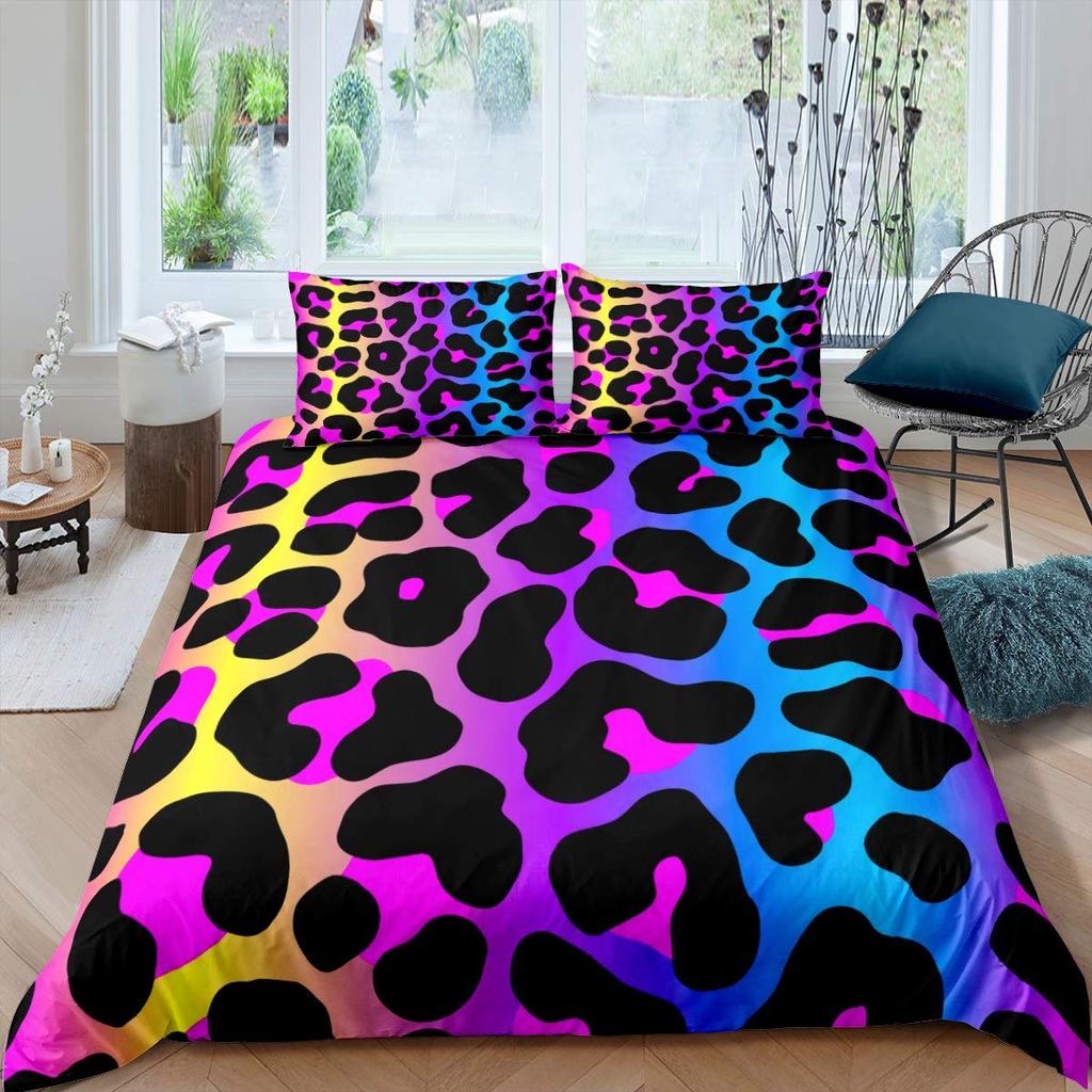 Brown Leopard Cheetah Printed Duvet Cover for Kids Teen Boys Girls Man Women Bedroom Decor Africa Wild Animal Theme Bedding Set