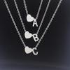 Stainless Steel Gold Heart & Alphabet Bead Necklace A-Z