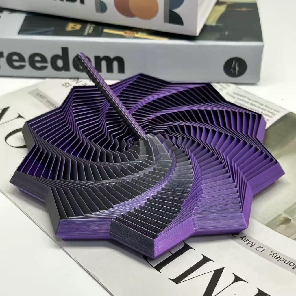 3D Printed Sensory Fidget Star Robot: Hexagonal Spiral Tower with Handle