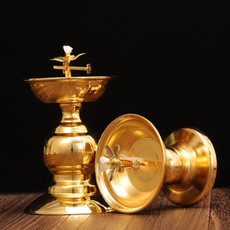 Lamp Holder Alloy Oil Lamp Dish Cooking Oil Lamp Butter Lamp Household Ever-burning Lamps Buddhist Supplies Dropshipping