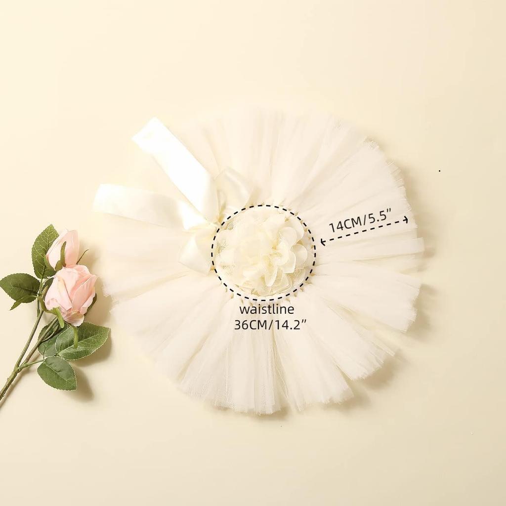 Ylsteed Newborn Girls Photography Prop Infant Tutu Skirt Newborn Lace Tulle Skirt Girl Photo Shoot Outfits Infant Princess Costume Clothes Photo