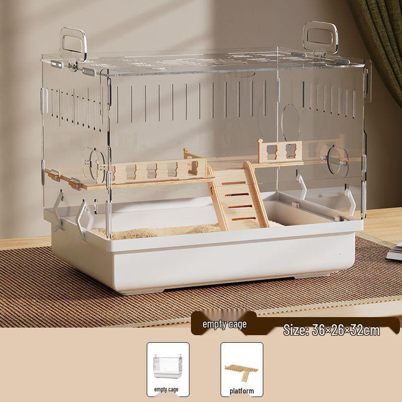 Jaula de Acrílico de Lujo para Hámster: Villa Grande, Transparente, Anti-Mordeduras para Hámsteres Dorados