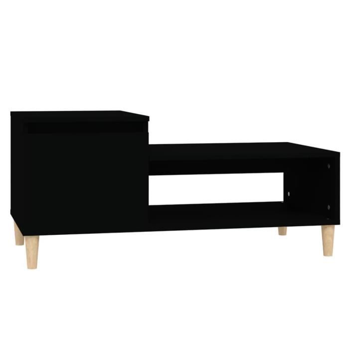 821125 vidaXL Table basse Noir 100x50x45 cm Bois d'ingénierie