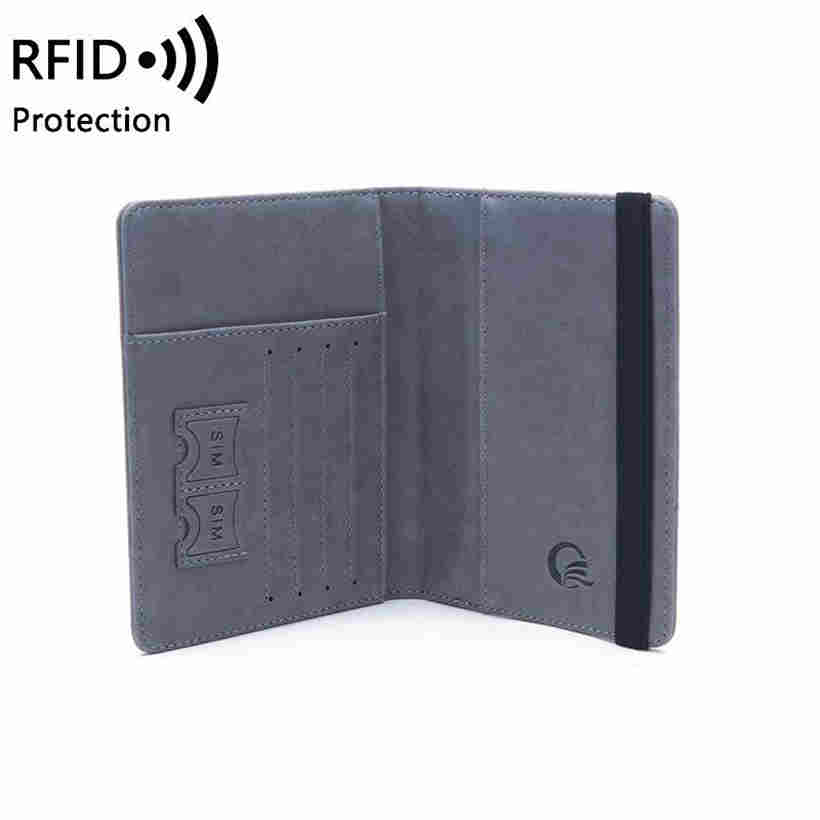 Unisex RFID Leather Passport Bag Document Package Portable Travel Ultra Thin Passport Holder