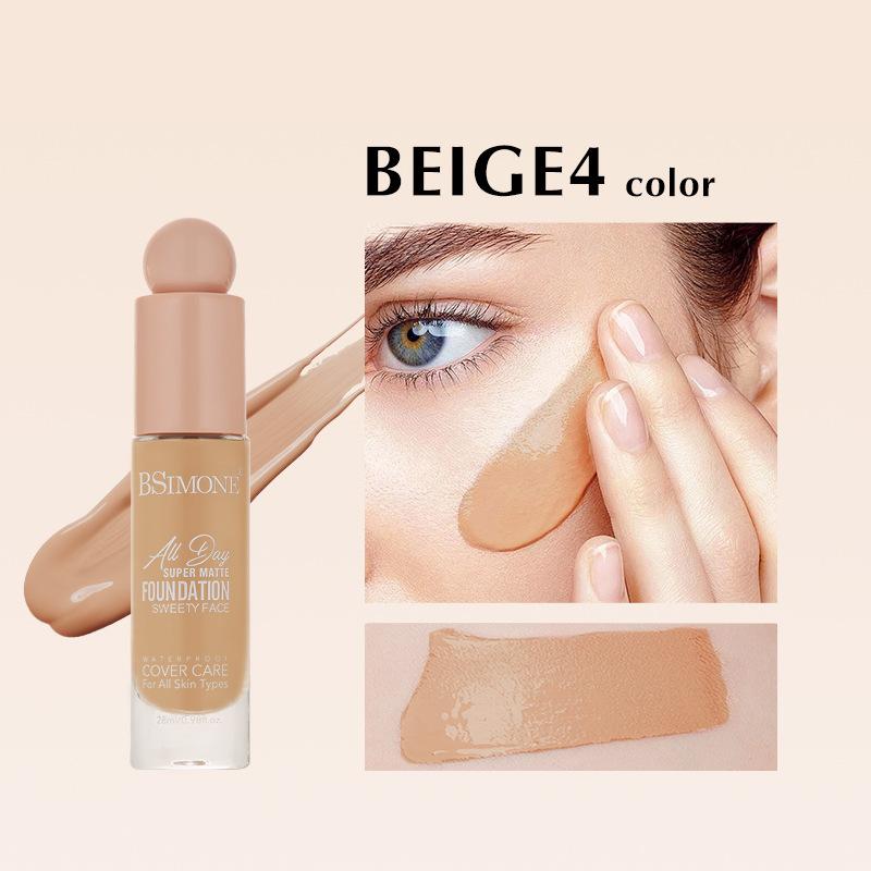 

Bsimone 28Ml Liquid Foundation Concealer Long-Lasting Bb Cream Waterproof Pore-Minimizing Lasting Bright Dry To Oily Skin Care BEIGE4