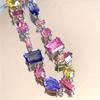 2025 New Sparkling Colorful Crystal Bracelets for Women Korean Ins Metal Chain Bracelet Party Zircon Valentine's Day Gift