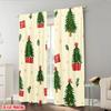 Set Of 2 Plane Printing Curtain Popular Christmas Tree Gift Star Durable Polyester Fabric Without Rod Decorations Outdoor