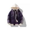 Fake Two-piece Cotton Jacket for Men In Winter New American Casual Hooded Thickened Warm Cotton Jacket