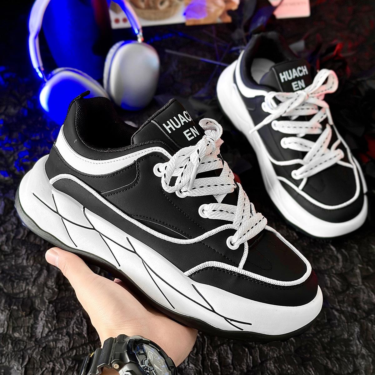 

Нишевый дизайн хлебные туфли мужские повседневные новые национальные трендовые кроссовки папины кроссовки обувь для скейтборда новая мужская обувь 44 чёрный