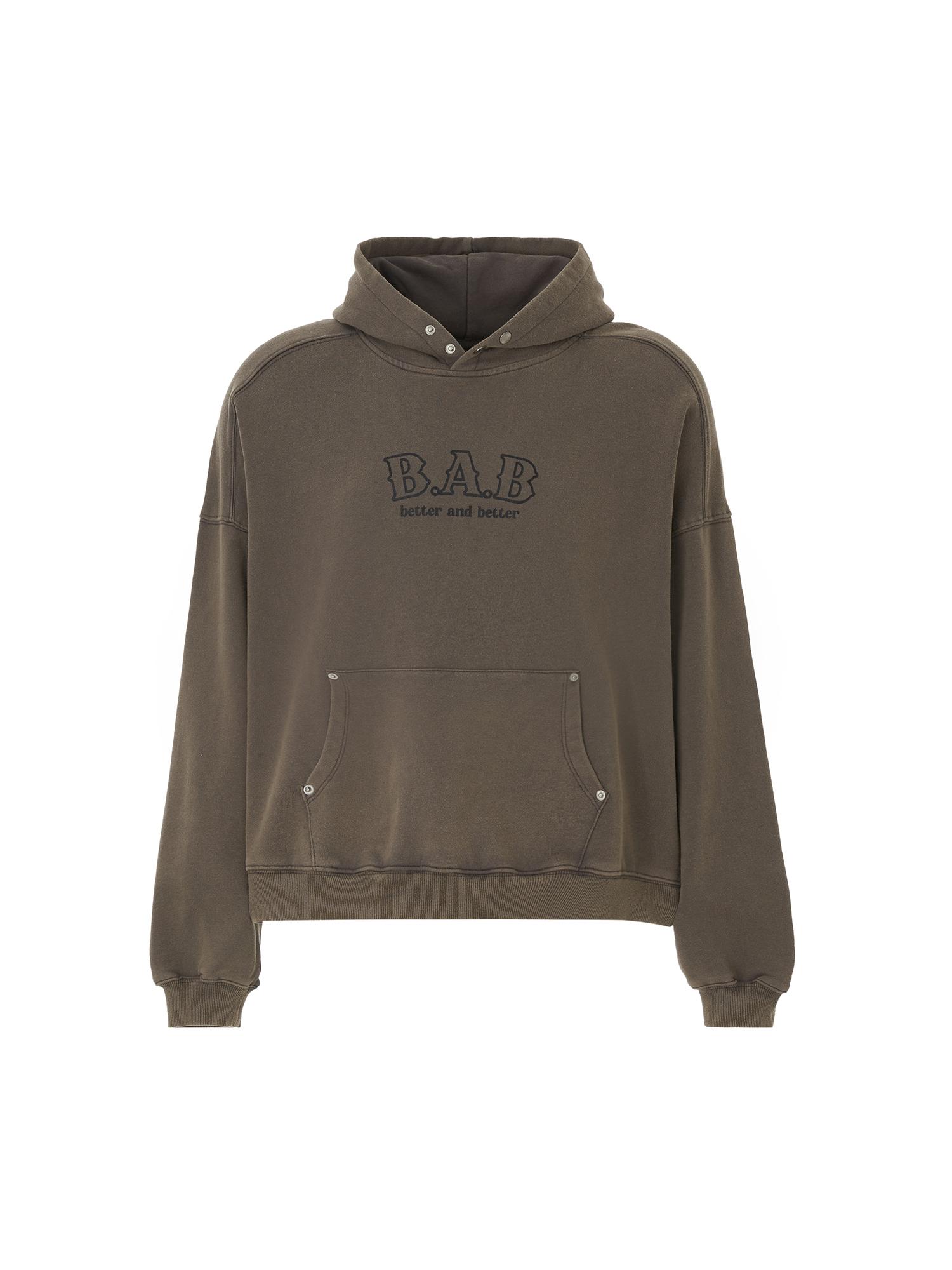 Tempus Studio Vintage Washing Relaxed B.A.B Hoodie [Vintage Washing Beige] S