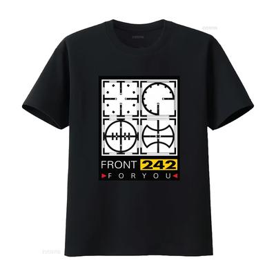 Front 242 Vintage Stil T-Shirt mit Einzigartigem Geometrischem Print Punish Your Machine 1991 Design Original Retro Mode für Vintage