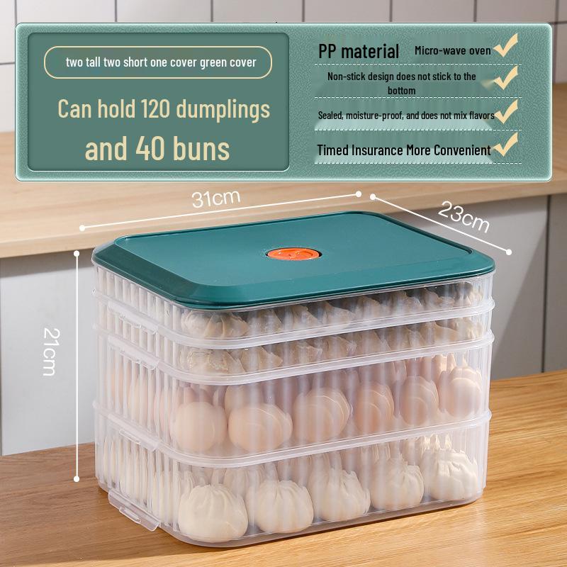 Dumpling & Wonton Freezer Storage Box for Fresh-Keeping and Quick-Freezing Noodles