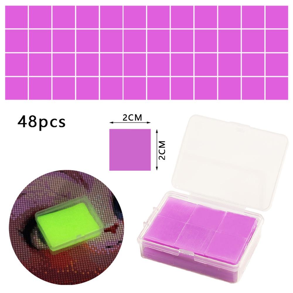 48/32PCS Silicone Luminous Painting Clay Wax Storage Container Box Cross Stitch Diamond Painting Glue Wax Embroidery Mud DIY