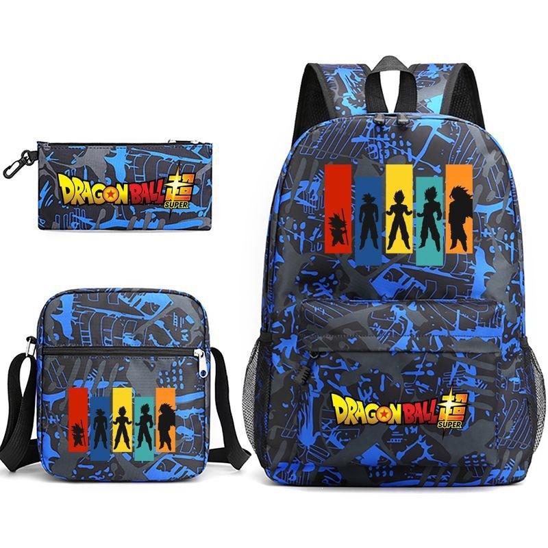 Dragon Ball Super Z Printed Backpack 3-Piece Set Casual Outdoor School Bag 3-Piece Set
