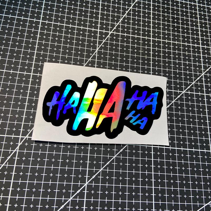 1PC HAHA Motorcycle Stickers Waterproof for DIY Motorbike Fuel Tank Helmet Front Fairing Fork Road Bike Universal Vinyl Decals