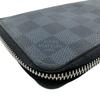 LOUIS VUITTON N63095 Zip Around Damier Grafitte leather Zippy Wallet Vertical Purse black leather mens Used