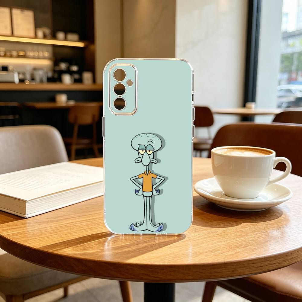 Cartoon Squidward Tentacles Z-Sponge Funny BoB Phone Case For SamsungA10,12,20,21S,30,31,40,50,51,52,70,71 Transparent Cover Samsung a714g