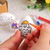 6pcs Set of Hand-painted Easter Eggs, DIY Hand-painted Easter Eggs with Cartoon Bunny and Butterfly Flowers