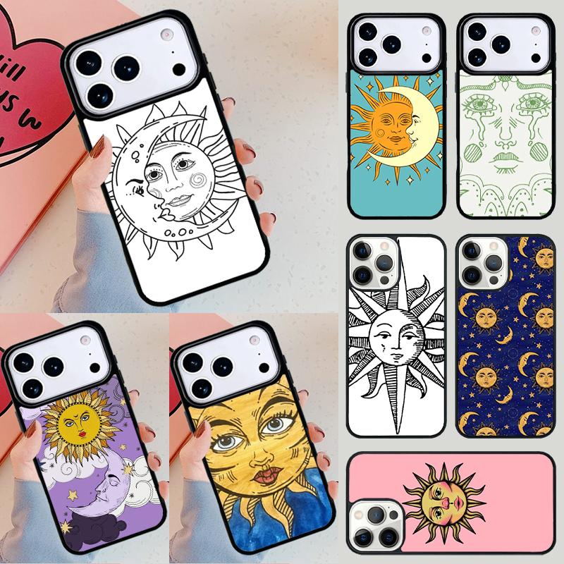 Funny Sun Moon Phone Case For Apple iPhone 17 Air 16E 15 14 Plus 13 12 11 Pro Max Mini Funda Cover