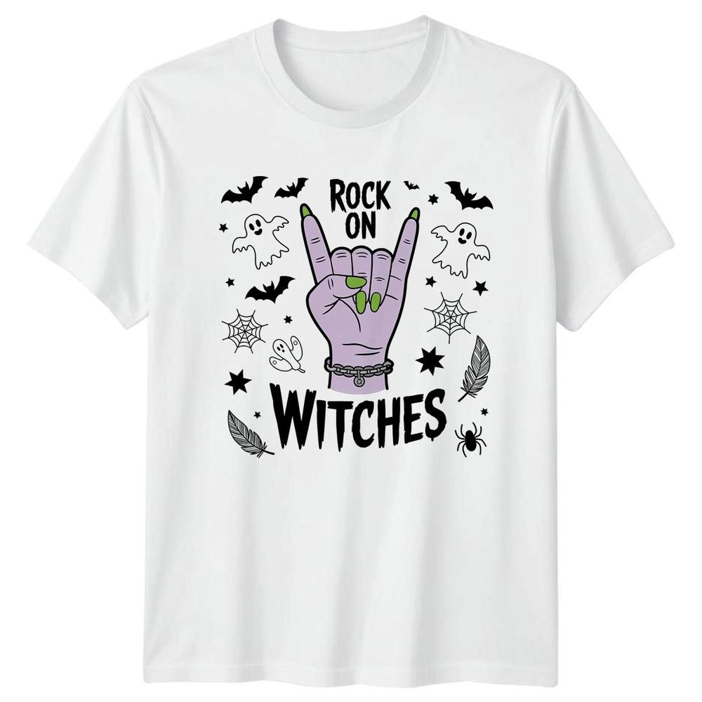 Rock On Witches TShirt Witchy Halloween Halloween Gift For Him And Her S