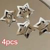 2/4/10/20/40/50/100pcs Silver Color Star Hair Clips for Girls Filigree Star Metal Snap Clip Hairpins Barrettes