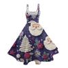 Women's Fashion Christmas Printed Sexy Strapless Gothic Cocktail Dress Punk, Vintage Dress.