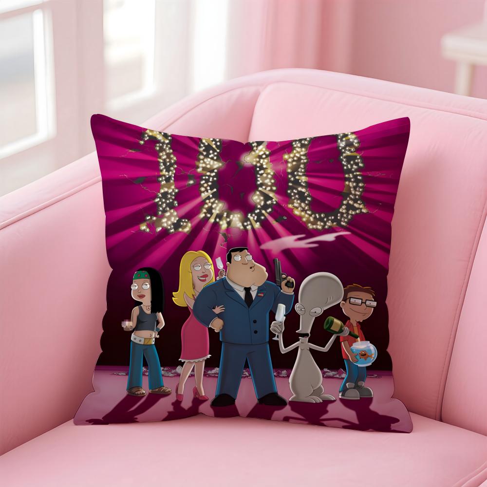 A-American D-Dad! Anime Cushion Cover Home & Car Multi-Scene Pillow Cover - Reversible, Soft & Durable for Daily Use
