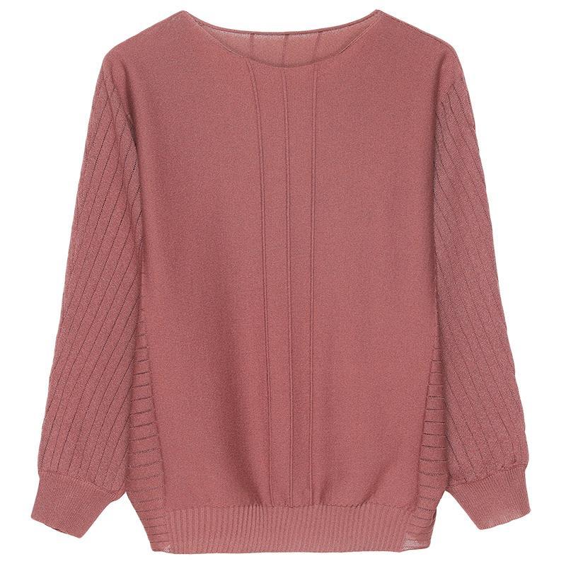 Dámské volné úplety nadměrných velikostí krátké pletené trička prolamované netopýří košile pletené topy