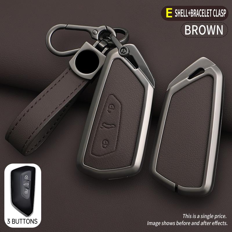 

Zinc Alloy Leather Car Key Case Cover Shell for VW Volkswagen Golf 8 2020 Skoda Octavia A8 MK8 2022 2021 SEAT Leon MK4 Accessory