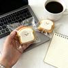 Kawaii Bread Slice Squeeze Toy, Slow Rebound Stress Relief, Smiley Face Toast Fidget for Desk Decor