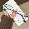 Cat Eye Metal Frame Anti Blue Light Glasses Type Non Prescription Protective Goggles Decorative Flat Glasses