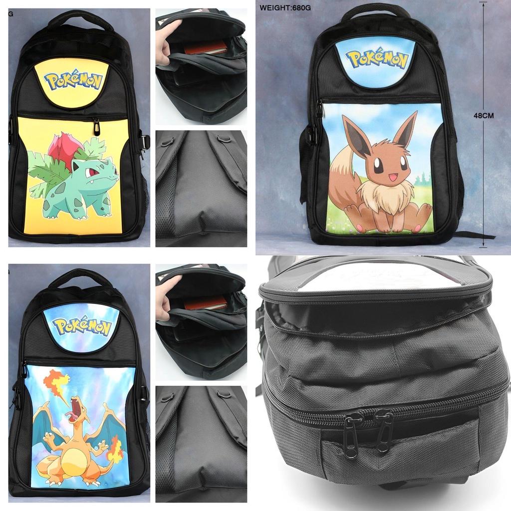 Durable Polyester Pokemon Rucksack 19" Tall Adjustable Shoulder Straps
