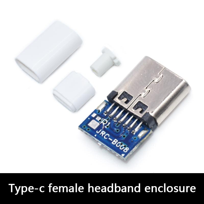 5PCS Type-C USB 3.1 16Pin Connector, Male/Female Socket with 56K Resistor for Soldering Wires & PCB Projects