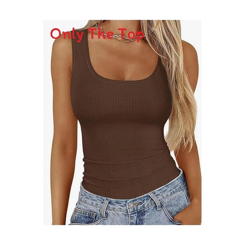 Streetwear Sleeveless Bodycon Tank Top With Square Neck For Casual And Fitness Use
