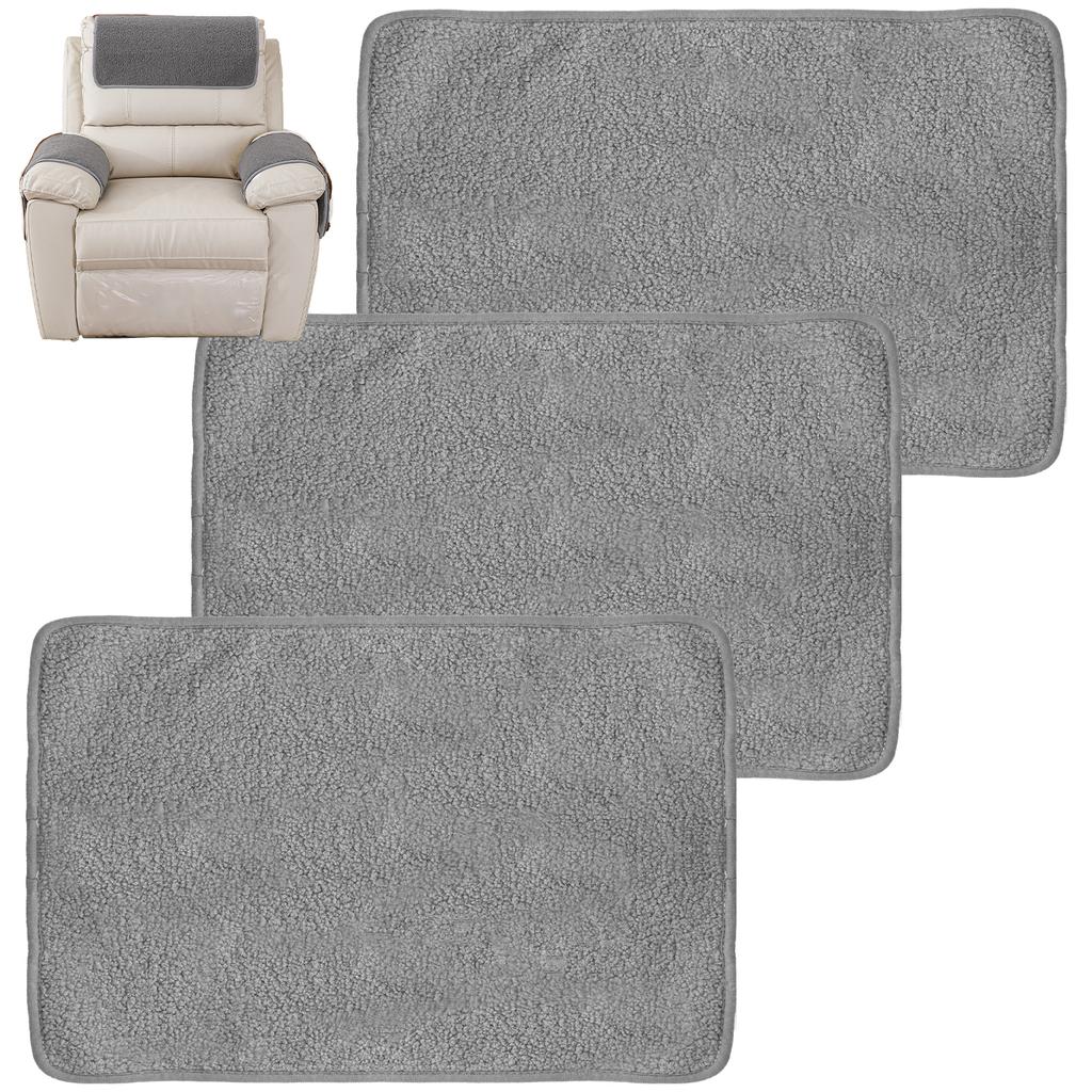 3Pcs Sofa Headrest Cover Soft Polyester Recliner Headrest Protector Wear Resistant Recliner Headrest Cover