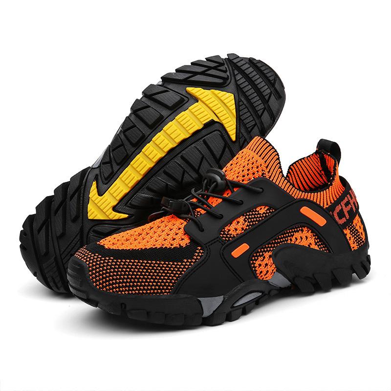 Large Size Outdoor Mountaineering and Creek Walking Shoes Outdoor Casual Fishing Shoes Running Lightweight Fly-woven Shoes Hollow Quick-drying Shoes