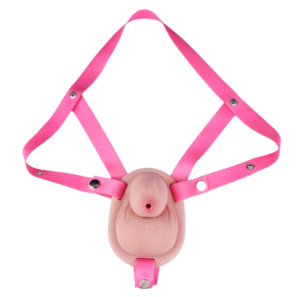 Men’s Silicone Urethral Chastity Cage with Catheter Cock Ring BDSM Adult Toy