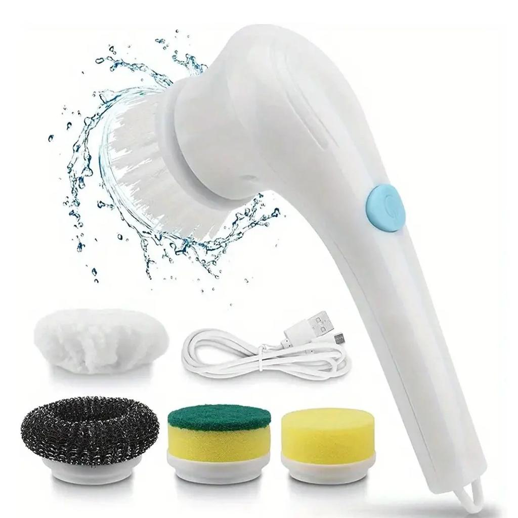 Handheld Electric Cleaning Brush 5 In 1  Heads Cordless Portable Cleaning Brush Handheld Scrubber Suitable for Bathroom Kitchen
