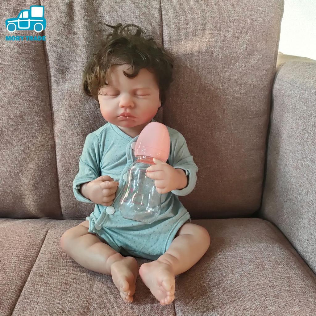 Morytrade Baby Doll Reborn Doll 45cm Měkký materiál Koupání Péče o děti Praktika péče o děti (Spící)