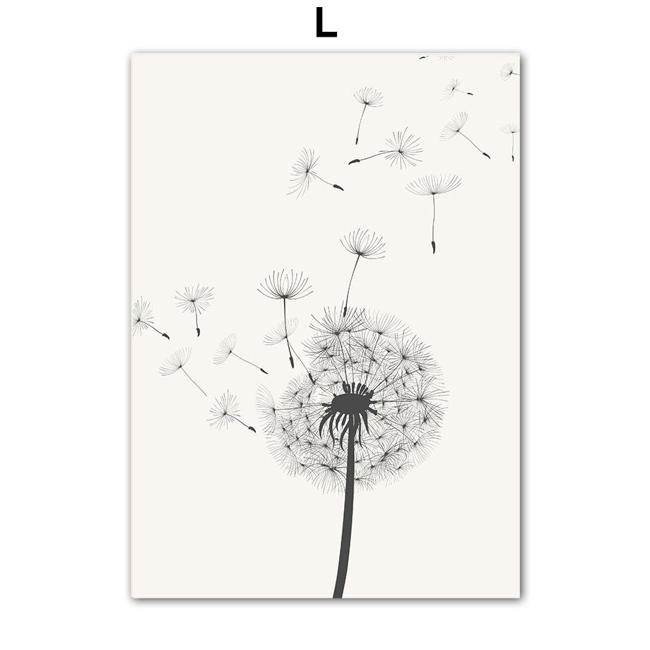 Beige Sea Grass Reed Dandelion Line Figures Wall Art Canvas Painting Posters And Prints Hotel Bar Pictures For Living Room Decor