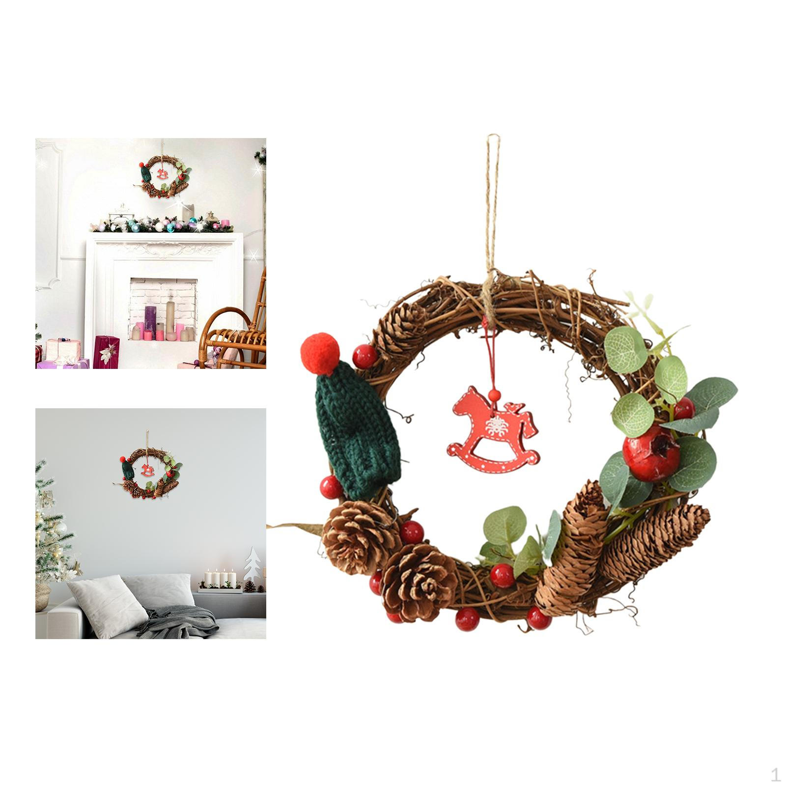 

Wreath for Front Door Christmas Winter 8 Inch Farmhouse
