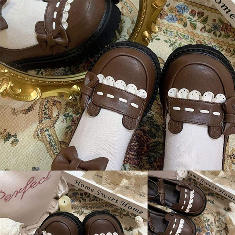

Мишка Бобо круглая голова милый лолита матросский костюм ло обувь женские японские на плоской подошве Мэри Джейн jk униформа маленькие кожаные туфли 40 коричневый