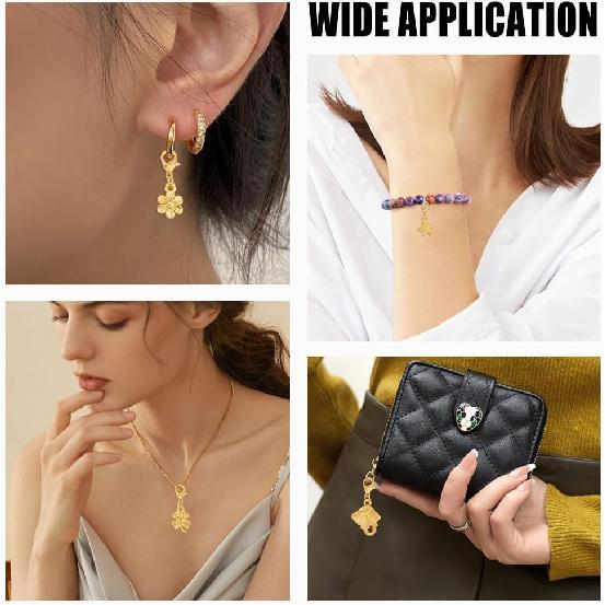 60Pcs 30 Styles Clip on Charm Pendants 22.5-35.5mm Dangle Charms with Lobster Clasp Mixed Styles Craft Charm for Jewelry Making