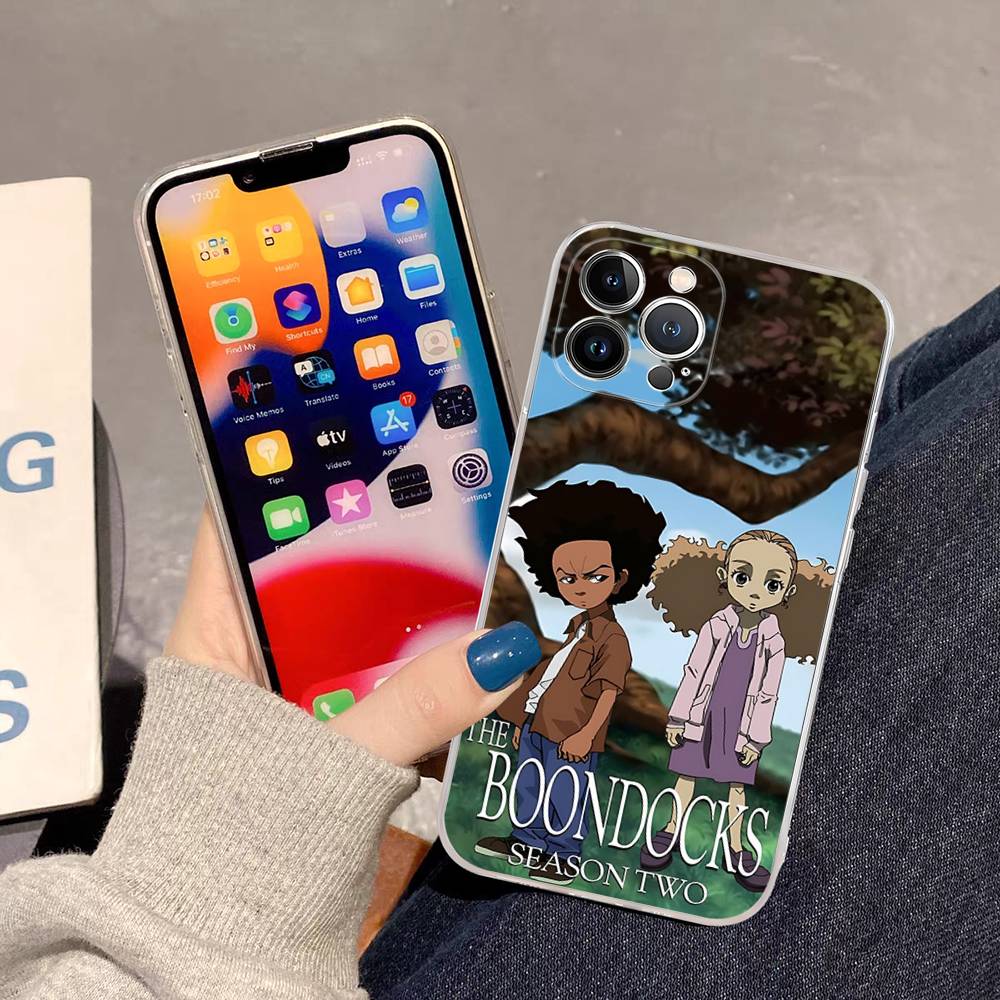Cartoon The Boondocks Transparent TPU Phone Case For IPhone 17 11 12 13 14 15 16 Pro Max 16 Plus Cover
