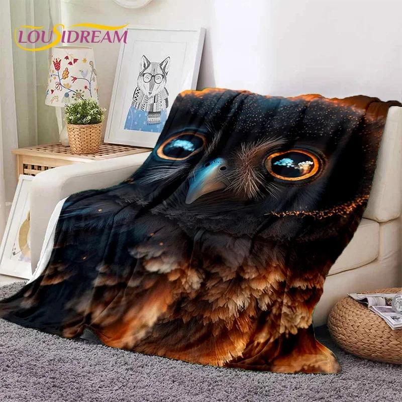 3D Cute Owl Eagle Birds Cartoon Soft Flannel Blanket for Beds Bedroom Sofa Picnic,Throw Blanket for Cover Outdoors Leisure Gift