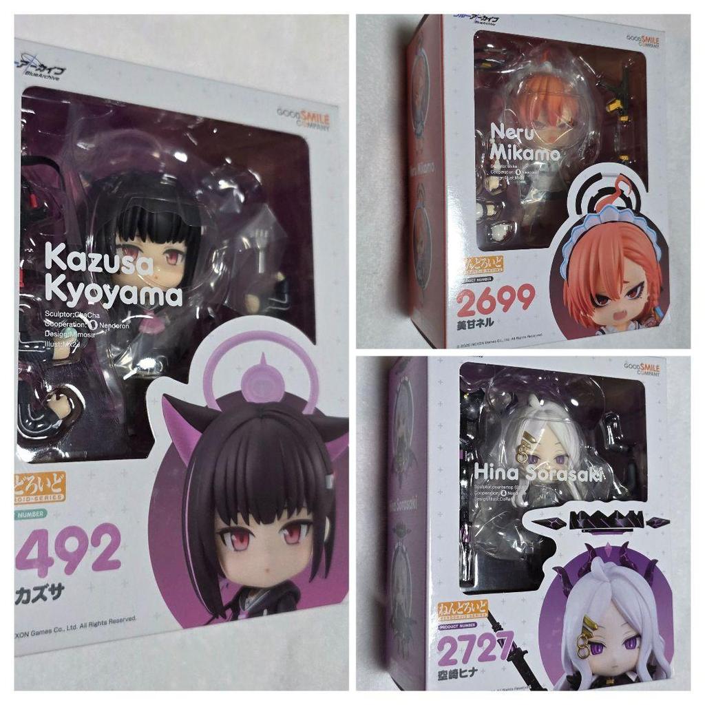 [USED] Nendoroid Blue Archive Kazusa Anzuyama, Neru Mikame, and Hina Sorazaki (mail-order exclusive bonus included)