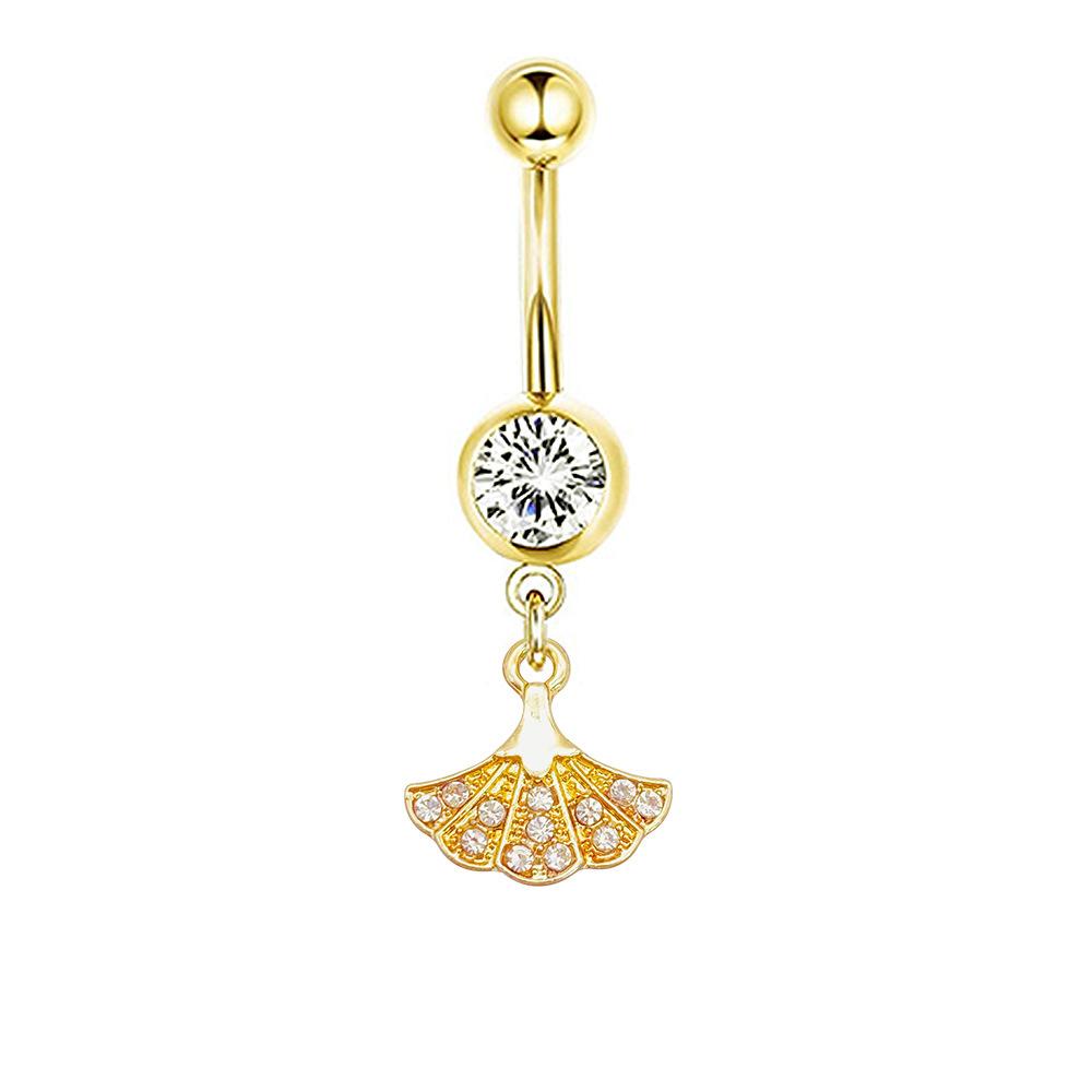 1Pcs Stainless Steel Long Navel Nail Butterfly Heart Five-pointed Star Pendant Navel Ring Piercing Jewelry