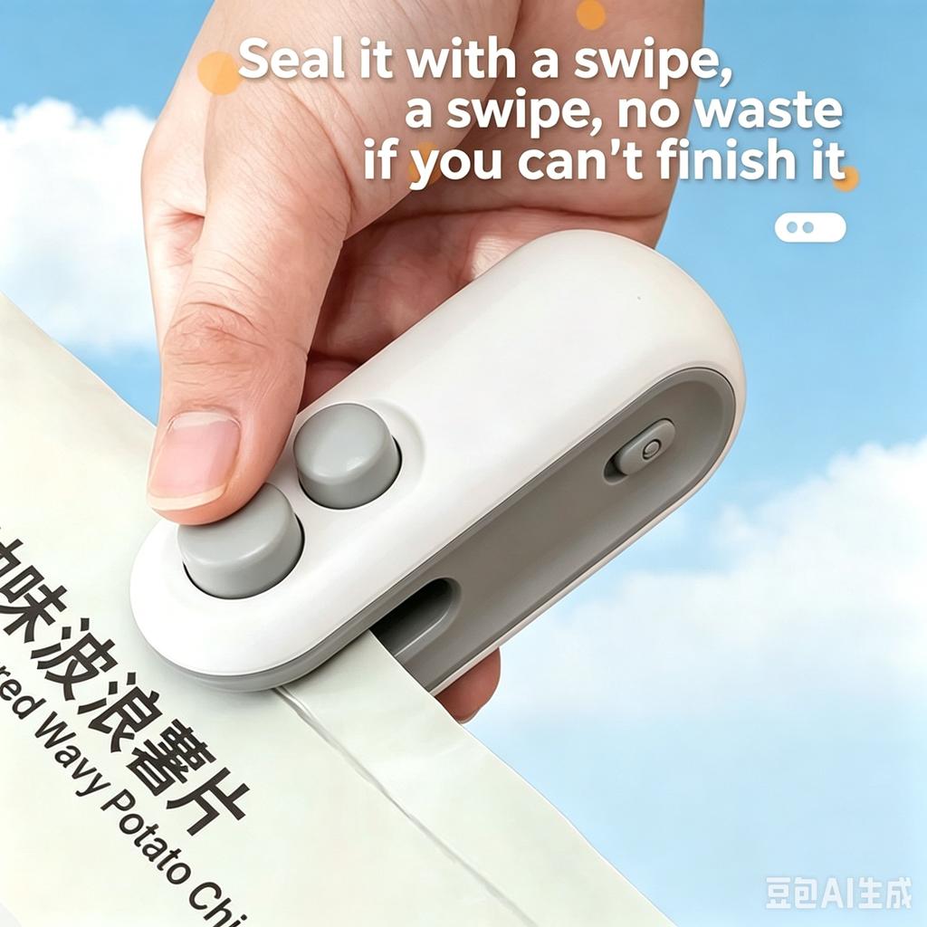1 In 1 Mini Bag Sealer Cutter Portable Handheld Plastic Bag Heat Sealer Multifunctional Snack Food Packaging Sealing Machine
