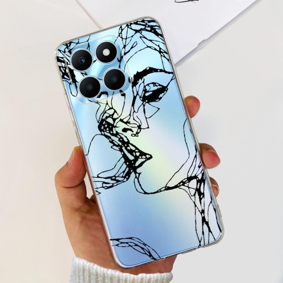 Pro Honor X6a Pouzdro na telefon HonorX6a X 6A 4G WDY-LX1 Roztomilý Motýl Květina Malované Měkký Silikon TPU Zadní Kryt Bumper